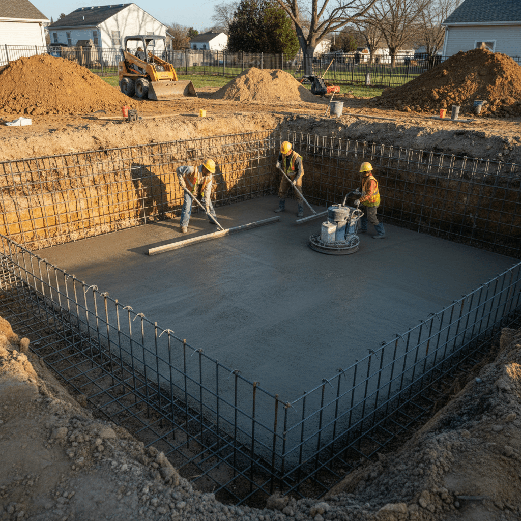 New pool construction in progress