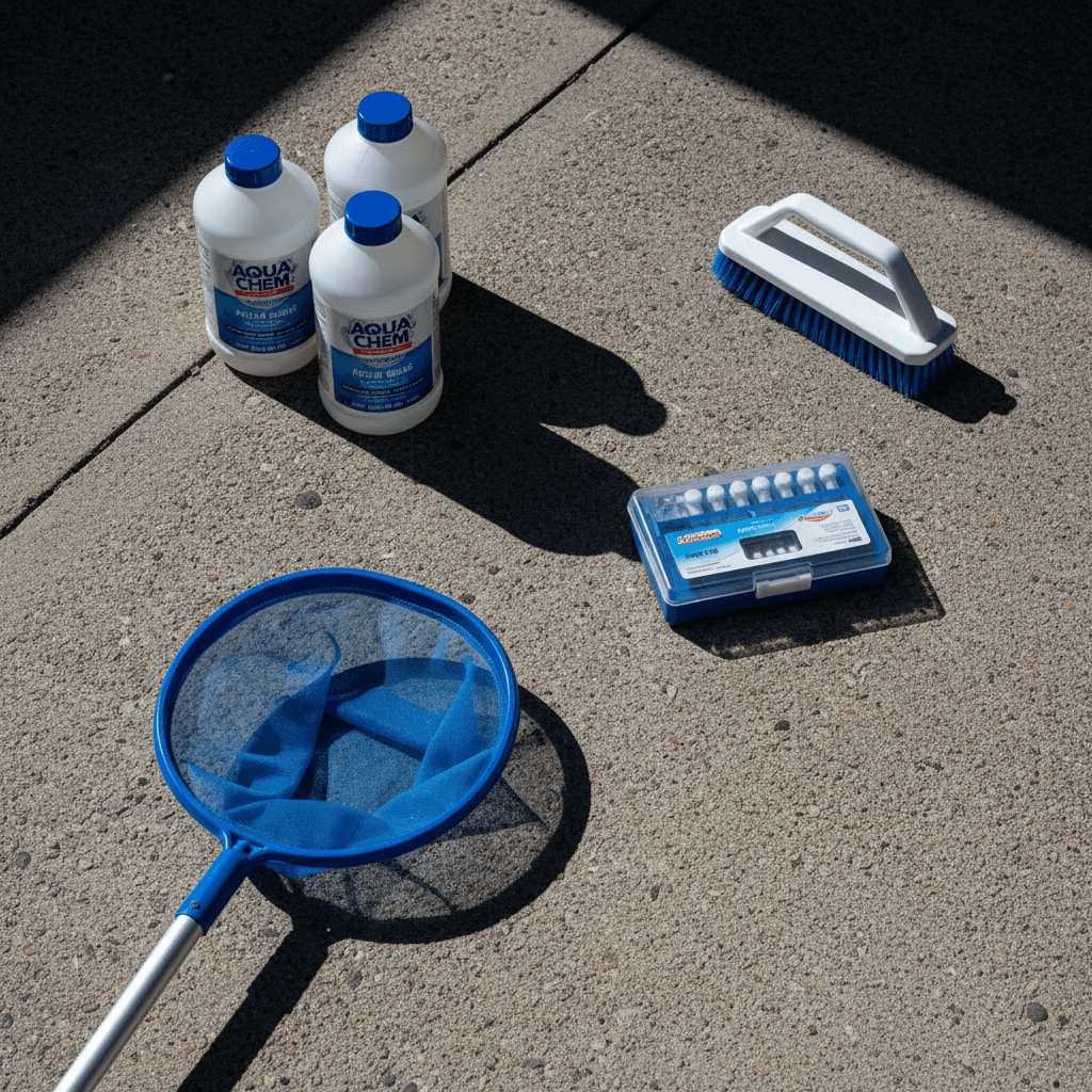 Pool chemicals and maintenance supplies