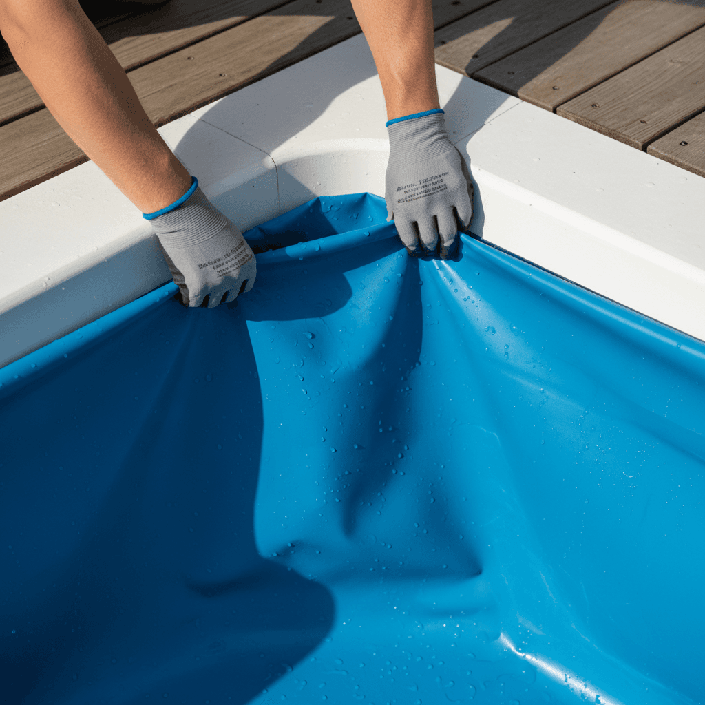 Pool liner installation detail